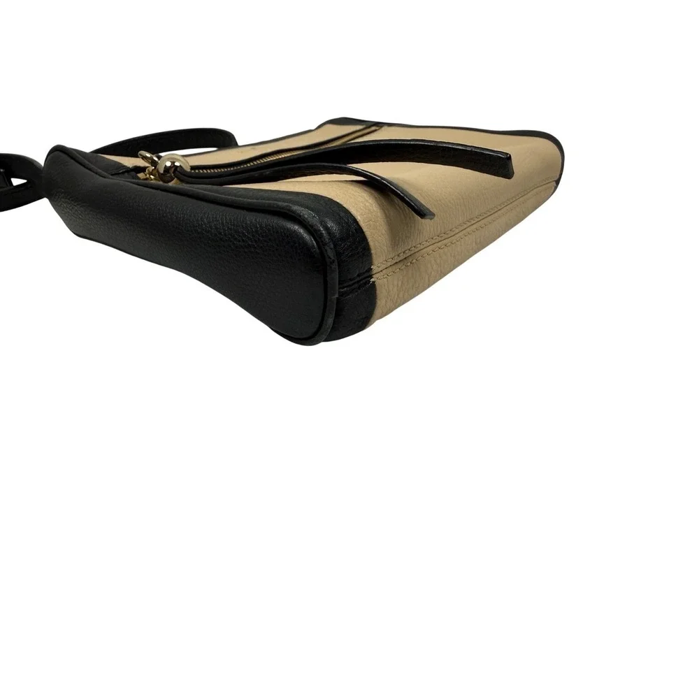 Kate Spade New York Colorblock Crossbody, Taupe and Black, 100% Cow Leather